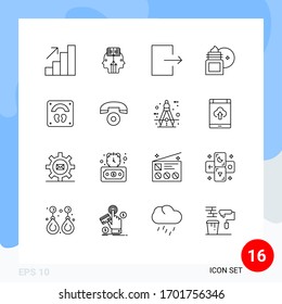 Modern Set of 16 Outlines Pictograph of sports; healthcare; exit; skin cleansing; body soothing Editable Vector Design Elements