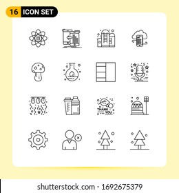 Modern Set Of 16 Outlines And Symbols Such As Information; Cloud Storage; Move; Business; Silo Editable Vector Design Elements