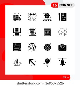Modern Set of 16 Solid Glyphs and symbols such as development; coding; suit; work plan; team performance Editable Vector Design Elements