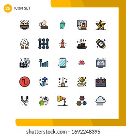 Modern Set of 25 Filled line Flat Colors and symbols such as engineer; blueprint; money; architecture; data Editable Vector Design Elements