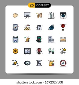 Modern Set of 25 Filled line Flat Colors Pictograph of health; drop; education; disease; water Editable Vector Design Elements