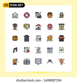 Modern Set of 25 Filled line Flat Colors and symbols such as pot; luck; rescue; gold; page Editable Vector Design Elements