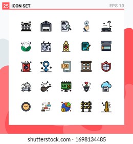 Modern Set of 25 Filled line Flat Colors Pictograph of devices; human resource; worker; find; recruitment Editable Vector Design Elements