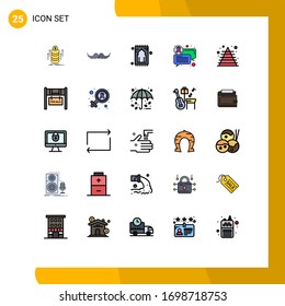 Modern Set of 25 Filled line Flat Colors and symbols such as business; communication; men; chat; pray Editable Vector Design Elements