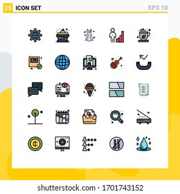 Modern Set of 25 Filled line Flat Colors Pictograph of green; graph; dress; corporate; analytics Editable Vector Design Elements