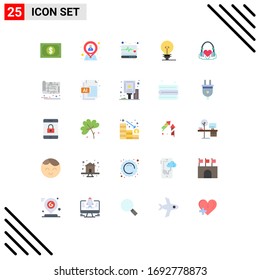 Conjunto moderno de 25 imágenes de color plano del producto; definición; ubicación; negocios; supervisión Elementos de diseño de vectores editables