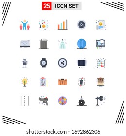 Modern Set of 25 Flat Colors and symbols such as web blogging; blogger; signal; blog page; tap Editable Vector Design Elements