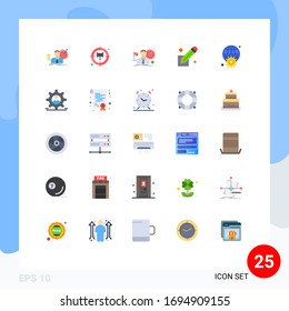 Modern Set of 25 Flat Colors and symbols such as gear; screenwriting; business; screenplay; success Editable Vector Design Elements