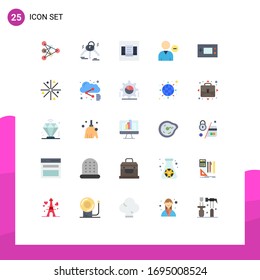 Modern Set of 25 Flat Colors and symbols such as gameboy; devices; price; user; person Editable Vector Design Elements