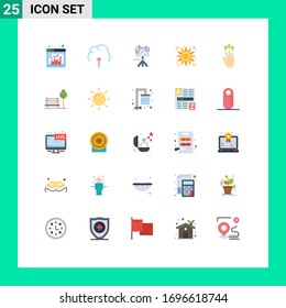 Modern Set of 25 Flat Colors Pictograph of hand; thanksgiving; storage; sunflower; hobby Editable Vector Design Elements