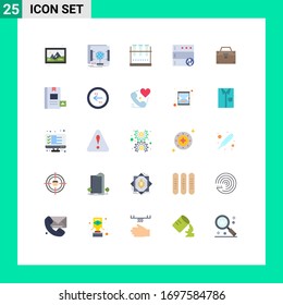Modern Set of 25 Flat Colors and symbols such as box; sync; chemical flask; server; test tube Editable Vector Design Elements