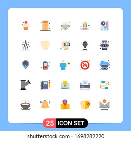 Modern Set of 25 Flat Colors and symbols such as data; profile; face; female; avatar Editable Vector Design Elements