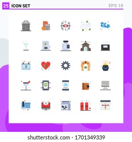 Modernes Set von 25 Flachfarben, Pictograph des Danksagens; Ausblasen; Einsparungen; gen; Design-Elemente für bearbeitbare Vektorillustrationen
