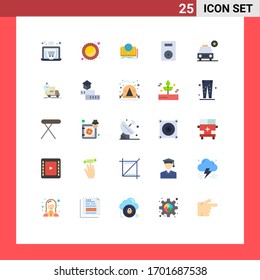 Modern Set of 25 Flat Colors Pictograph of important; turntable; book; technology; electronics Editable Vector Design Elements