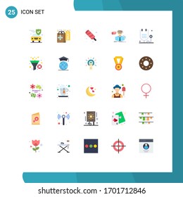 Modern Set of 25 Flat Colors and symbols such as fitness; school; food; teacher; student Editable Vector Design Elements
