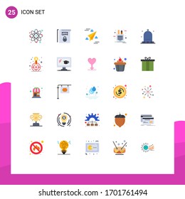 Modern Set of 25 Flat Colors Pictograph of hat; sketch; web; tools; patch Editable Vector Design Elements