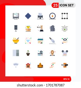 Modern Set of 25 Flat Colors Pictograph of rectangle; path; book; water; nature Editable Vector Design Elements