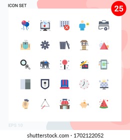 Modern Set of 25 Flat Colors and symbols such as human; body; document; avatar; hardware Editable Vector Design Elements