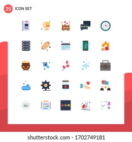 Modern Set of 25 Flat Colors and symbols such as device; chat; mind; chatting; love Editable Vector Design Elements