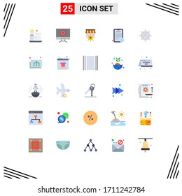 Modern Set of 25 Flat Colors and symbols such as timepiece; deadline; goal; clock; tablet Editable Vector Design Elements