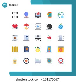 Modern Set of 25 Flat Colors Pictograph of connect; receiving sms; computer; chat; message Editable Vector Design Elements