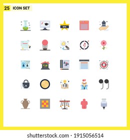 Modern Set of 25 Flat Colors and symbols such as mosque; multimedia; badge; device; amplifier Editable Vector Design Elements