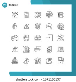 Modern Set of 25 Lines Pictograph of education; star; business; important; presentation Editable Vector Design Elements