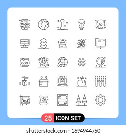 Modern Set of 25 Lines Pictograph of protect; security; medical; light; creative Editable Vector Design Elements