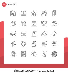 Modern Set of 25 Lines and symbols such as phone; medical; wifi; turkey; holiday Editable Vector Design Elements
