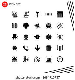 Modern Set of 25 Solid Glyphs and symbols such as engineering; signal; celebration; phone; stick Editable Vector Design Elements