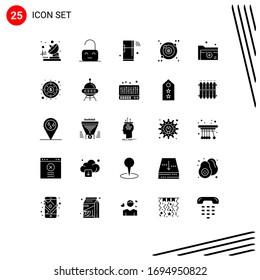 Modern Set of 25 Solid Glyphs Pictograph of healthcare; document; iot; space; galaxy Editable Vector Design Elements