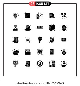 Modern Set of 25 Solid Glyphs and symbols such as brim; paper; element; newspapers; news Editable Vector Design Elements
