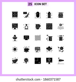 Modern Set of 25 Solid Glyphs and symbols such as color; power; furniture; low; energy Editable Vector Design Elements