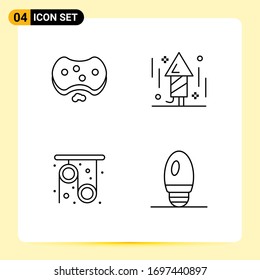 Modern Set of 4 Filledline Flat Colors Pictograph of care; physics; medical; fireworks; research Editable Vector Design Elements