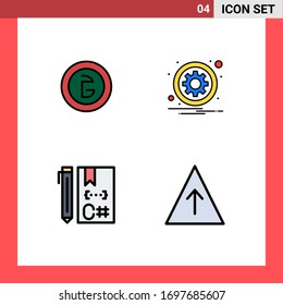 Modern Set of 4 Filledline Flat Colors and symbols such as bangladesh; options; finance; gear; code Editable Vector Design Elements