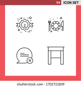 Modern Set of 4 Filledline Flat Colors and symbols such as black friday; cross; sale; restaurant; desk Editable Vector Design Elements