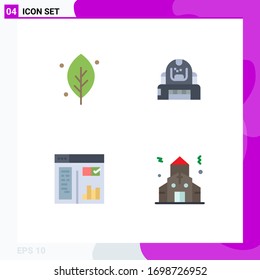 Modern Set of 4 Flat Icons and symbols such as ecology; design; spring; explorer; paint Editable Vector Design Elements