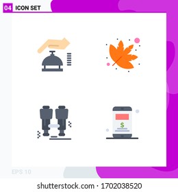 Modern Set of 4 Flat Icons and symbols such as gdpr; explore; security; nature; mobile Editable Vector Design Elements