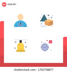 Modern Set of 4 Flat Icons and symbols such as avatar; celebration; human; horizontal; festival Editable Vector Design Elements