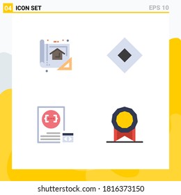 Conjunto moderno de 4 imágenes planas de Iconos; aplicación; planificación; jabón; desarrollar elementos de diseño de vectores editables