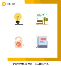 Modern Set of 4 Flat Icons Pictograph of business; sale; product; park; sign Editable Vector Design Elements