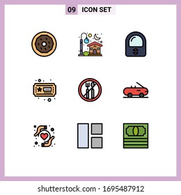 Modern Set of 9 Filledline Flat Colors Pictograph of cabriolet; ramadan; astronaut; fasting; hobbies Editable Vector Design Elements