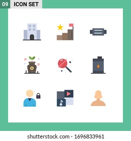 Modern Set of 9 Flat Colors and symbols such as candy; investment; positions; growth; man Editable Vector Design Elements