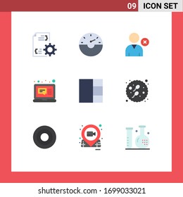 Modern Set of 9 Flat Colors and symbols such as baby; layout; man; grid; laptop Editable Vector Design Elements