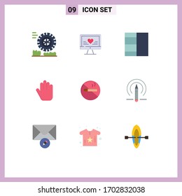 Modern Set of 9 Flat Colors and symbols such as education; learining; layout; health; no smoking Editable Vector Design Elements