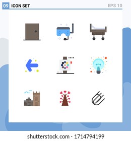 Modern Set of 9 Flat Colors and symbols such as devices; left; sea; back; medical Editable Vector Design Elements