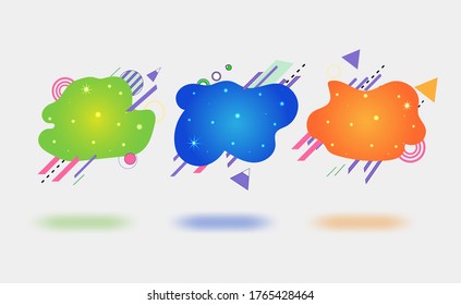 Un conjunto moderno de pancartas abstractas amebicas. Plantilla de banner vectorial. Plantilla para uso en diseño web o de impresión.