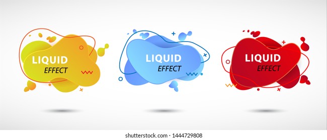 Modern set of abstract banners. Set of Gradient abstract banners with flowing liquid shapes. Template for the design of a logo, flyer or presentation. Vector eps 10.