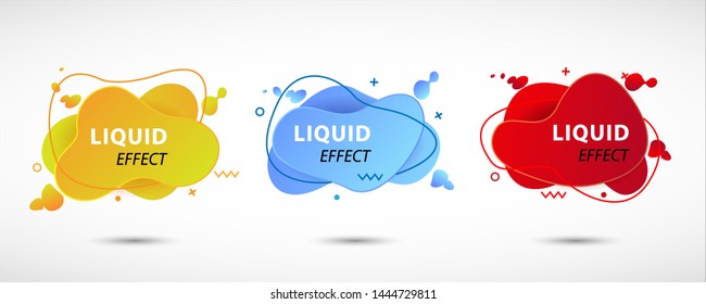 Modern set of abstract banners. Set of Gradient abstract banners with flowing liquid shapes. Template for the design of a logo, flyer or presentation. Vector eps 10.