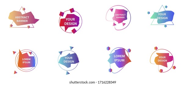 Conjunto moderno de banderas abstractas. Isolated Vector ilustración para banners. Plantilla para diseño web, afiche, aplicación móvil